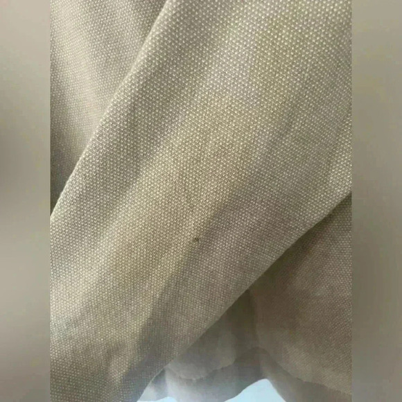 Vince. Men’s New Camel/Pearl Birds Eye Wool & Cashmere Quarter Zip Pullover - Picture 3 of 9